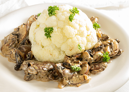 Cauliflower with Mushroom Sauce