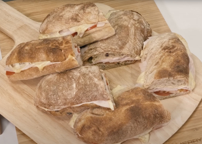 Ciabatta with Turkey, Tomato and Cheese