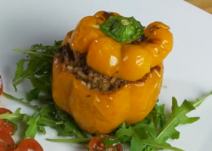 Meat Stuffed Bell Pepper